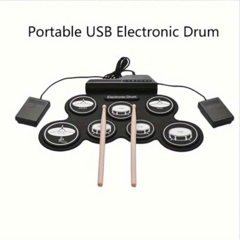 Portable Silicone Hand-rolled Drum Rack For Electronic Drums Jazz Drums USB Electronic Drums Eid Al-Adha Mubarak