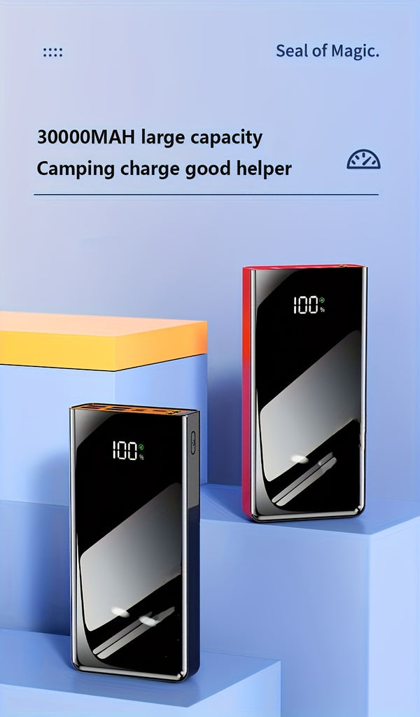 BYGP 50000/40000/30000mAh Portable Power Bank, USB Mobile Phone Charger, With LED Power Display/flashlight, Outdoor Emergency Power Reserve Battery Pack, Camping Lamp, Suitable For IPhone/Android Mobile Phone Digital Electron