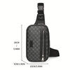 1pc Men's Luxury Designer Single Crossbody Chest Pack, PU Leather Sling Bag