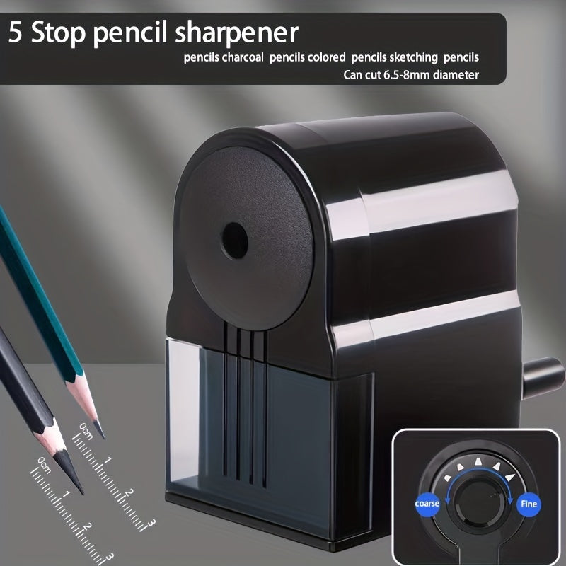 Heavy Duty Manual Pencil Sharpener with Spiral Blade - Fast, Efficient Sharpening for Wooden Pencils (Office, School, Artist Use)