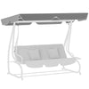 DodiOnline Garden Swing Canopy Replacement 3 Seater, Waterproof Garden Swing Seat Canopy Cover, Windproof Anti-UV Sun Shade (Canopy Only) for Patio, Balcony, Dark Grey