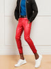 Men's Chic PU Leather Pants, Street Style High Stretch Skinny Pants For Nightclub Performance Party Dinner K-pop