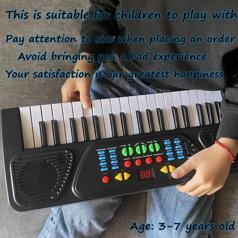 37-Key Portable Electronic Piano Keyboard with Microphone - Christmas & Birthday Gift for Musicians