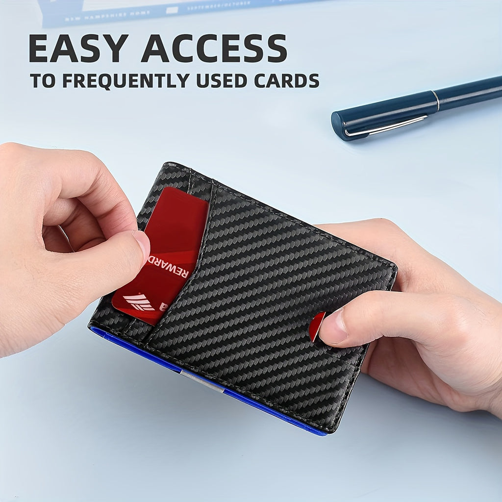 Minimalist Multi Functional Slim Wallet For Men, Card Holder Money Clip, RFID Blocking, Stylish Bi-fold PU Leather Wallet