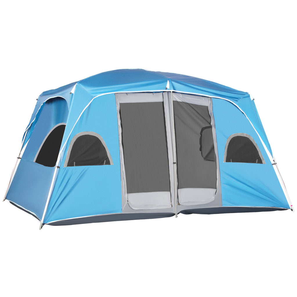 DodiOnline 4-8 Person Camping Tent Family Tent with 2 Room, Mesh Windows, Easy Set Up for Backpacking, Hiking, Outdoor, Blue