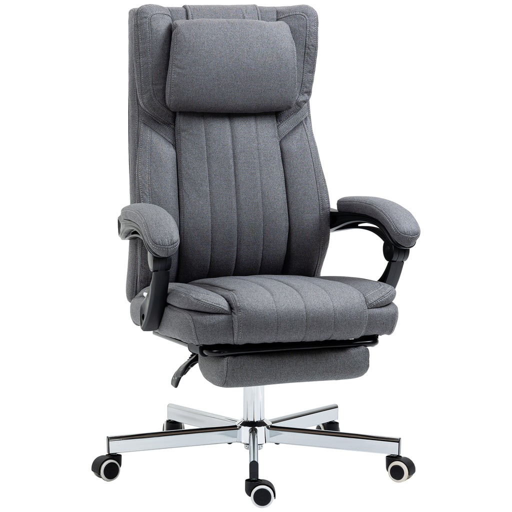 DodiOnline High Back Computer Desk Chair, Executive Office Chair with Adjustable Headrest, Footrest, Reclining Back, Dark Grey
