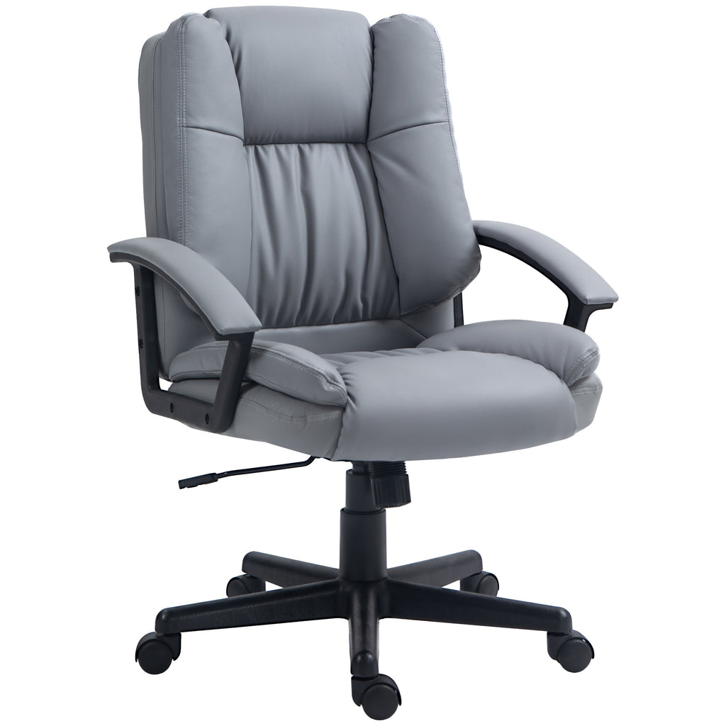 DodiOnline Office Chair, Computer Desk Chair, Mid Back Executive Chair with Adjustable Height and Swivel Rolling Wheels for Home Study, Light Grey