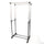 Dual-bar Vertical & Horizontal Stretching Stand Clothes Rack with Shoe Shelf YJ-03 Black & Silver