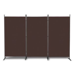 6FT Trifold 130g Polyester Fabric Plastic Foot Carbon Steel Frame Foldable Screen Brown