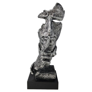 Resin Silent Man Statue Face Sculpture ，Modern Abstract Art Silence Carving Figurines