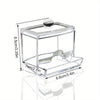 1pc Transparent Clear Cotton Swabs Storage Holder Dispenser - Keep Cotton Pads Organized and Within Reach - Bathroom Storage Container with Lid, Art Supplies Organizer, Space-Saving, Easy to Clean, and Durable