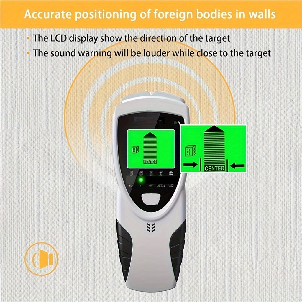 5-in-1 SHAWTY ProFinder Wall Scanner - Advanced Electronic Stud Detector with Large LCD Display, Audio Alarm, and Accurate Beam Finders for Wood, Metal Studs, and AC Wire Detection - Battery-Powered and Easy to Use