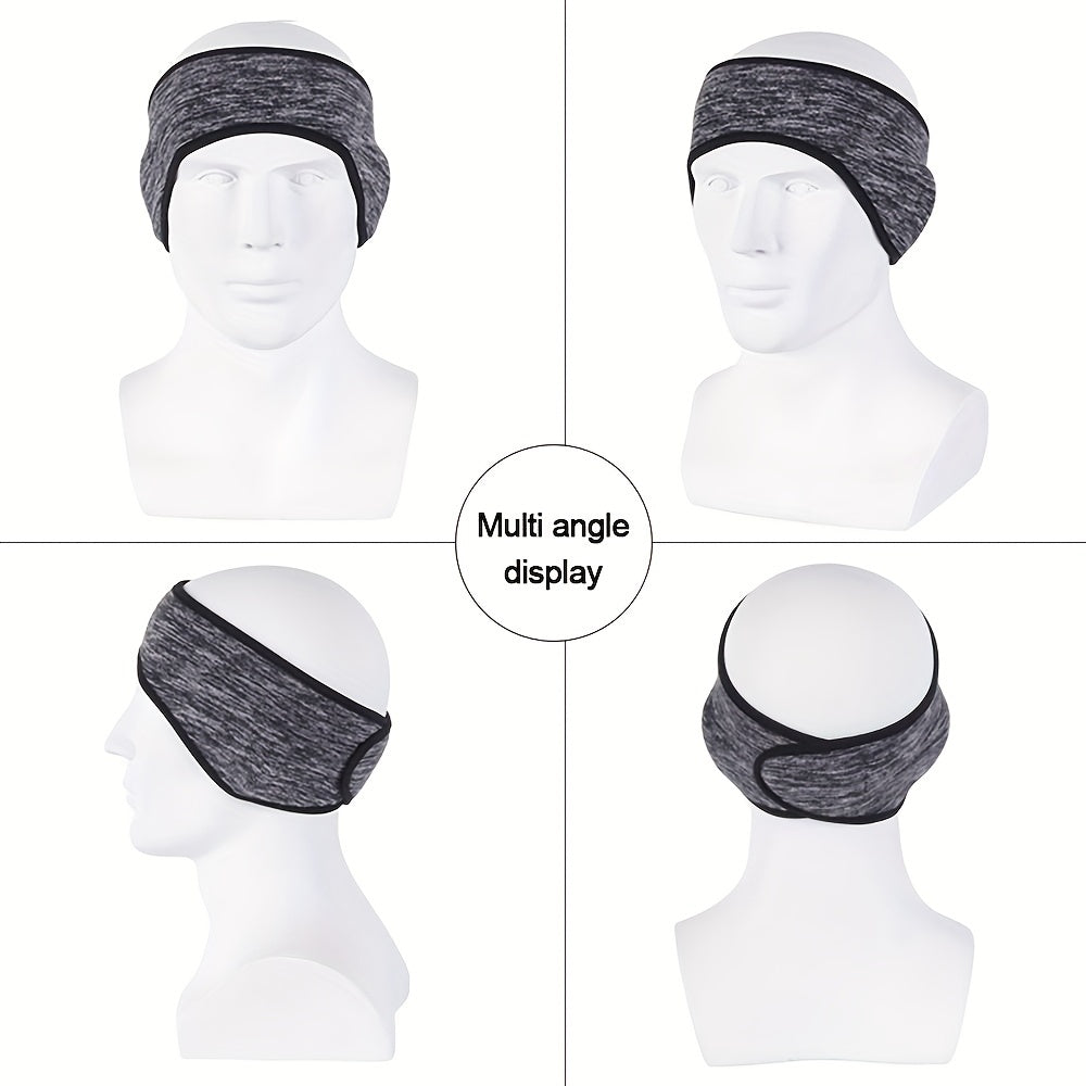 Winter Fleece Headband, Sport Earmuffs, Windproof Stretchy Ear Covers, Ski Workout Sweatband, Thermal Moisture Wicking Sport Headbands - For Men & Women - For Winter Sports & Outdoor Activities - Perfect Gift for Cold Weather
