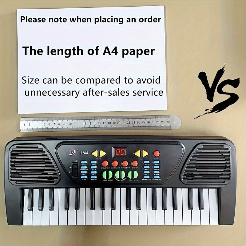 37-Key Portable Electronic Piano Keyboard with Microphone - Christmas & Birthday Gift for Musicians