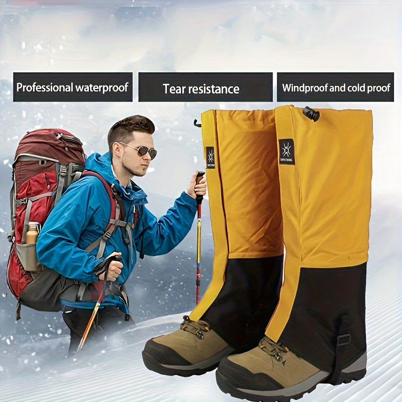 Waterproof Snowproof Leg Gaiters - Full Coverage Ankle Protection with Easy On/Off, Durable Waterproof Material for Skiing, Snowboarding, Hiking, Ice Climbing - Compatible with Alpine Boots & Shoes - Ideal for Winter Sports &