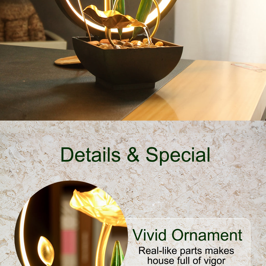 Soothing LED-Lit Tabletop Fountain - USB Powered, Indoor Air Quality Enhancer - Ideal Home/Office Decor & Thoughtful Gift