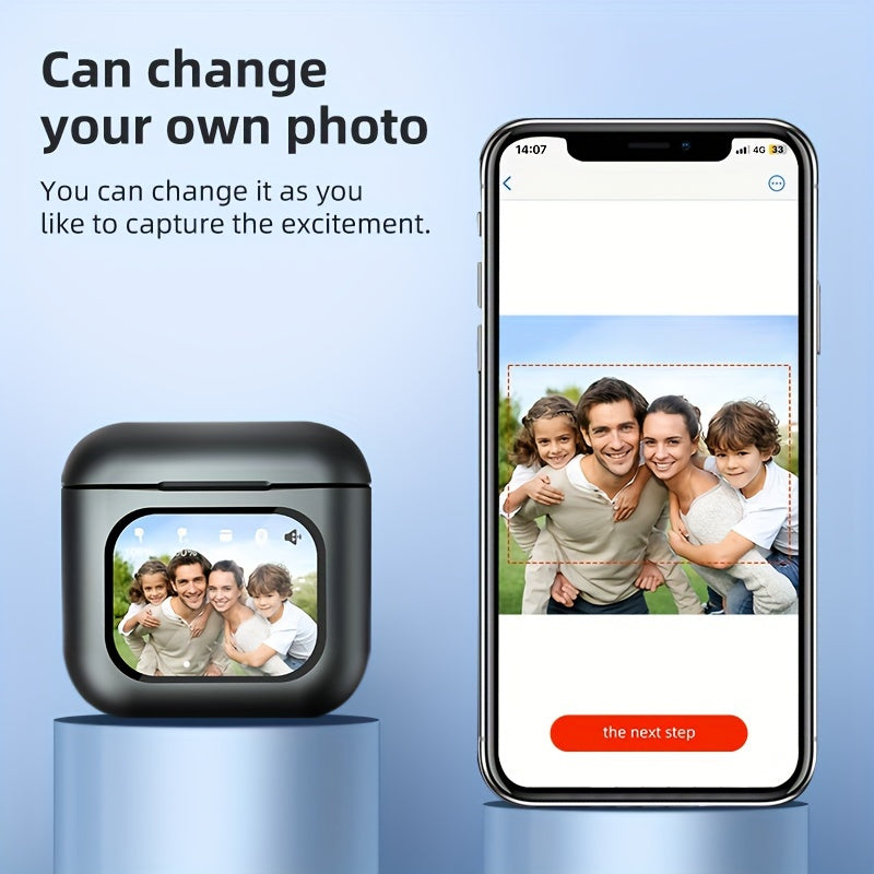 XHJ K1 Wireless earbuds with LCD touchscreen display, intelligent noise-canceling sleep-aiding headphones, 40 hours of long battery life, control music player, tiktok video playback, likes Audio Earphones Electronic Headset C