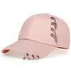 1pc 1pc Unisex Trendy Sunshade Adjustable Baseball Cap With Rivets For Outdoor Sport
