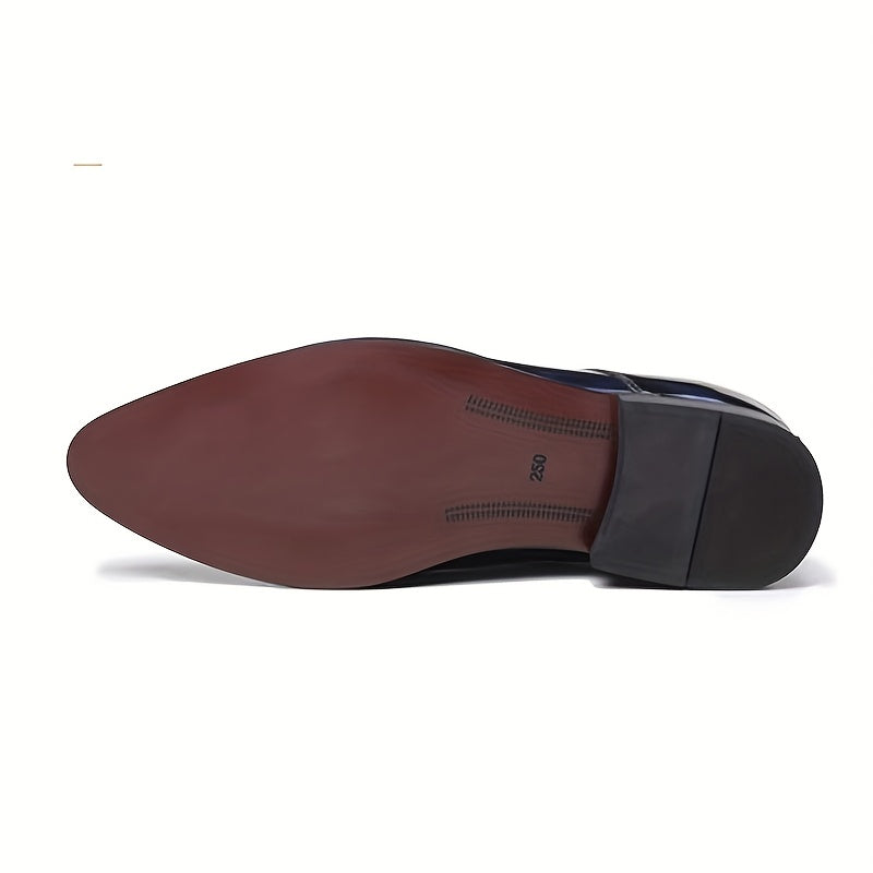 Elegant Men's Oxford Brogue Shoes - Lace-Up Pointed Toe, Durable & Comfortable for Wedding, Business & Office Wear, All-Season Design