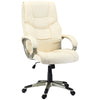 DodiOnline Home Office Chair High Back Computer Desk Chair with Faux Leather Adjustable Height Rocking Function Cream White
