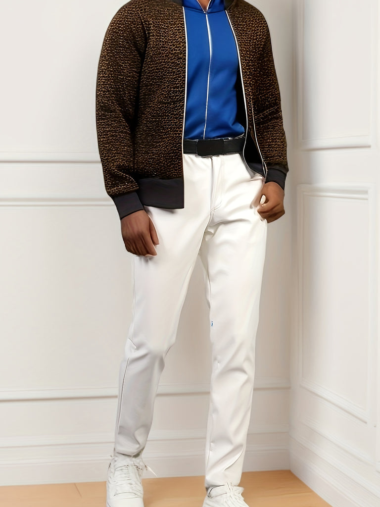 Men's Chic PU Leather Pants, Street Style High Stretch Skinny Pants For Nightclub Performance Party Dinner K-pop