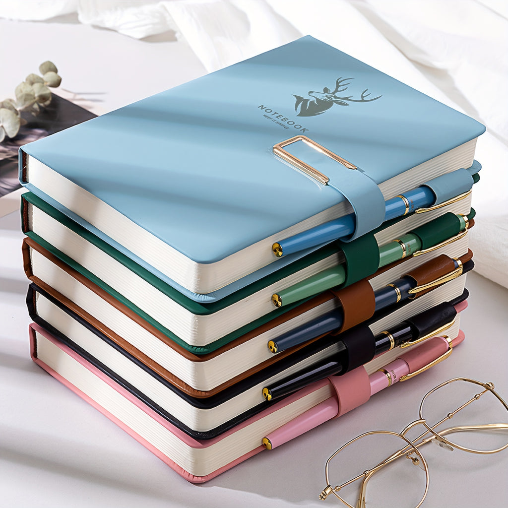 160 Pages Premium Super Smooth Faux Leather Notebook with Water-Resistant Square Ruling - Minimalist Space Theme A5 Journal for Home, Office, and Study - Soft, Durable, and Long-Lasting