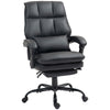DodiOnline Faux Leather Reclining Office Chair, with Footrest - Black