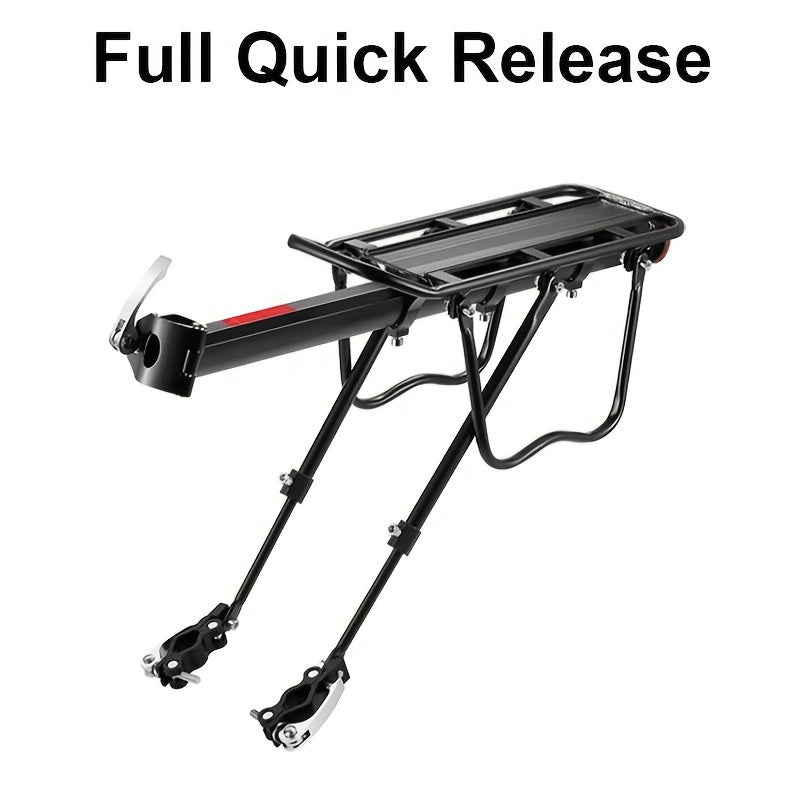 Bicycle Rear Bracket, Bicycle Seat Luggage Rack Holder Carrier For Luggage, Cargo, 90kg/190LB Load, Aluminum Alloy Adjustable Rack With Reflector For Cycling Camping Touring Sport