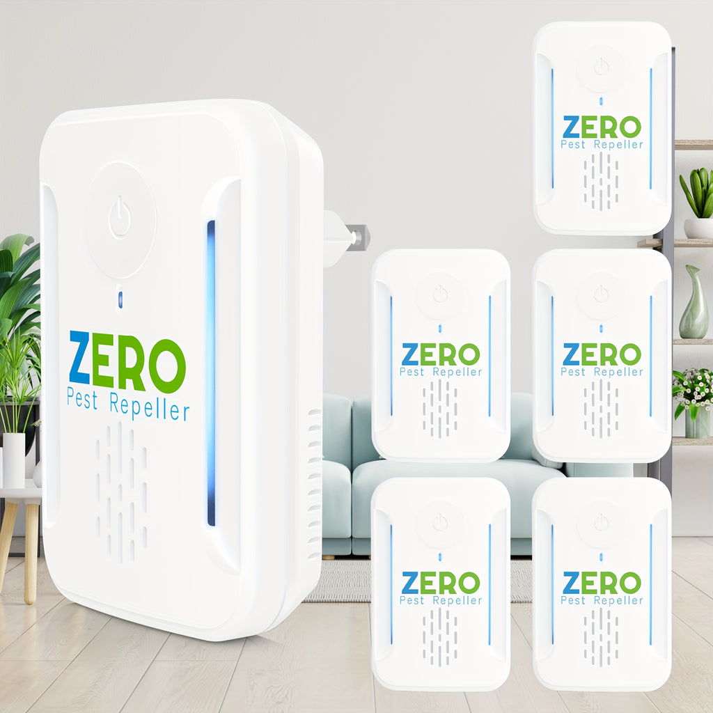6 Packs Ultrasonic Pest Repeller, Humane Pest Control, Indoor Ultrasonic Repellent For Roach Rodent Mouse, Bugs, Mosquito, Mice, Spider, Electronic Plug In Pest Repeller