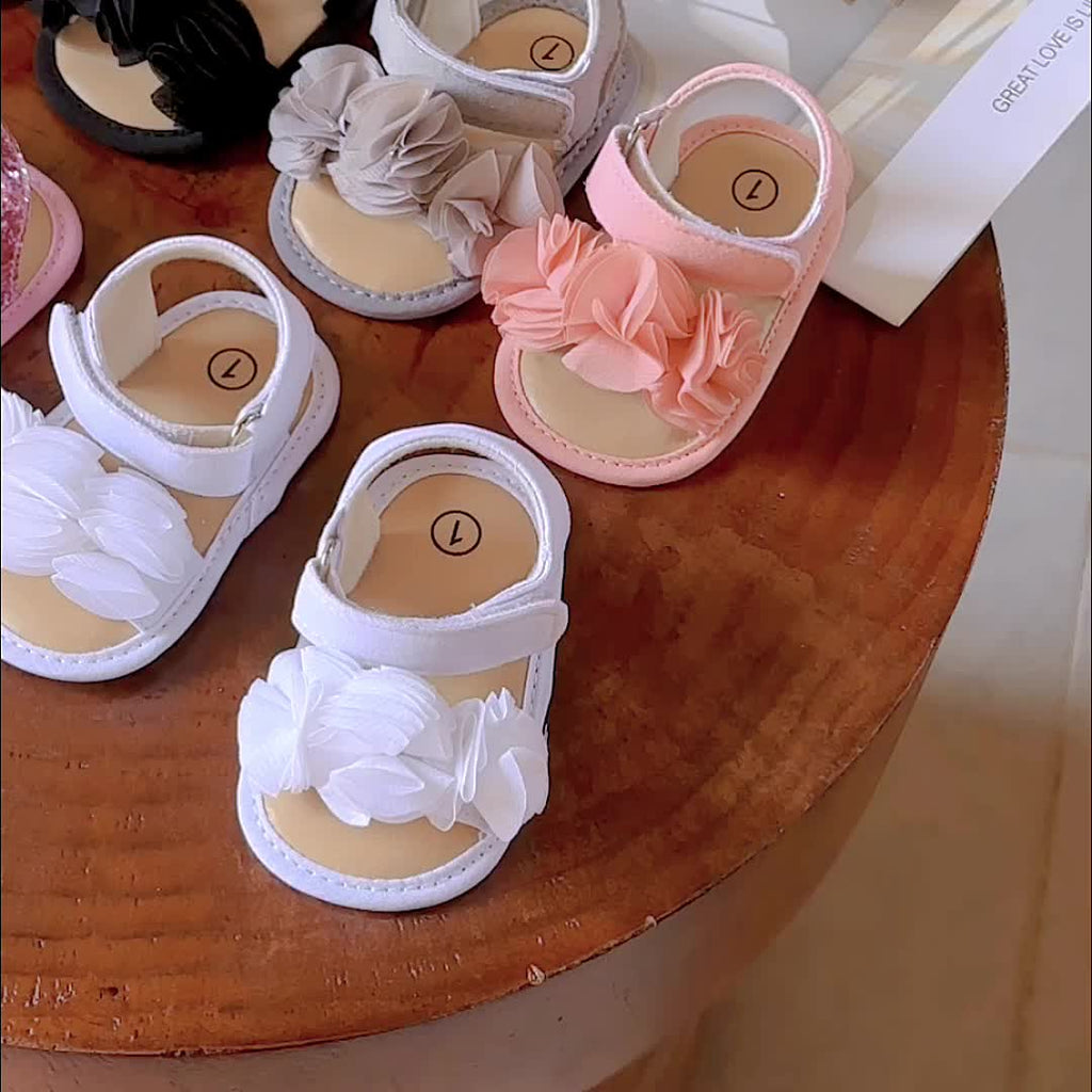 Adorable Baby Girl's Floral Sandals - Breathable, Comfortable, and Durable Open-Toe Shoes for Newborn, Infant, and Toddler's First Steps, Perfect for Spring, Summer, Beach, and Outdoor Activities