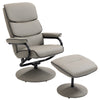 DodiOnline Recliner Chair with Ottoman 360° Swivel Faux Leather High Back Armchair w/ Footrest Stool for Home Office