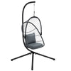 DodiOnline Single Egg Chair, with Steel Frame Stand - Grey