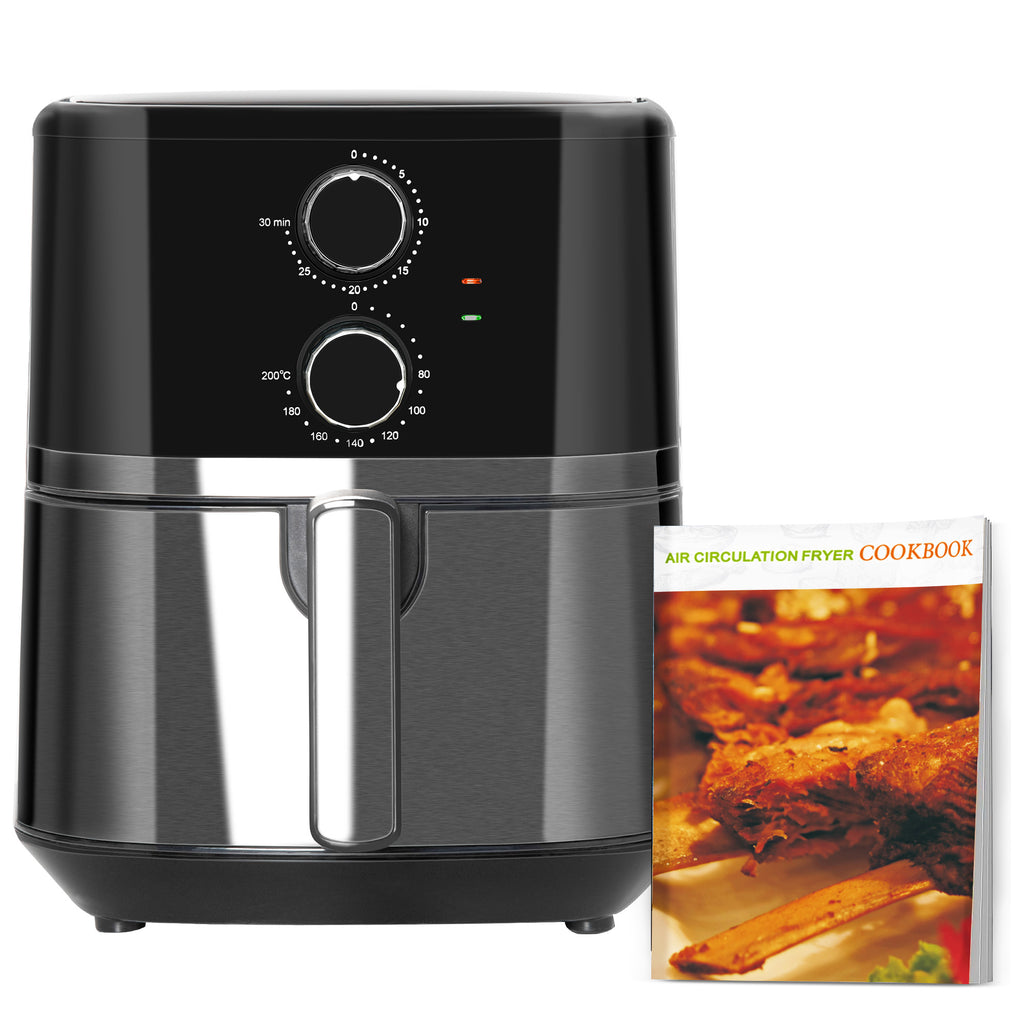 DodiOnline 4.5L Air Fryer, 1500W Air Fryer Oven with Rapid Air Circulation, Adjustable Temperature, Timer and Nonstick Basket for Oil Less or Low Fat Cooking, Black