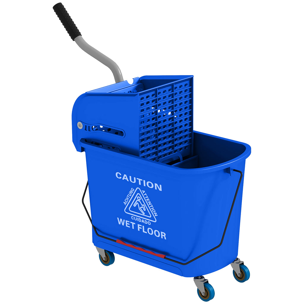 DodiOnline 20L Mop Bucket on Wheels, with Water Separation Panel - Blue