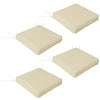 DodiOnline 4-Piece Seat Cushions Pillow Replacement, Patio Chair Cushions Set with Ties for Indoor Outdoor, Beige
