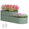 DodiOnline Two-Tier Galvanised Steel Garden Planter - Light Green