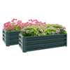 DodiOnline Steel Raised Beds for Garden, Outdoor Planter Box, Set of 2, for Flowers, Herbs and Vegetables, Green