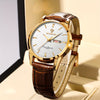 BINBOND Men's Fashion Quartz Watch, Casual Style, Round Alloy Case, Non-Waterproof, with Genuine Leather Strap, Date/Calendar Feature, Electronic Drive, Double Calendar, Waterproof, BINBOND