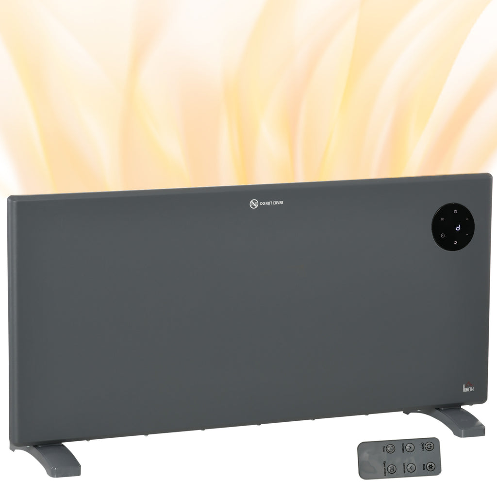 DodiOnline 2000W Electric Convector Heater, Freestanding or Wall Mounted, Space Heater with Adjustable Thermostat, Timer, Grey