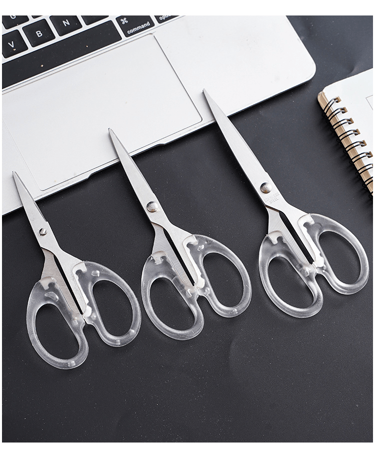 Multi-functional Stainless Steel Precision Scissors with Transparent Handle for Office, School & Crafts