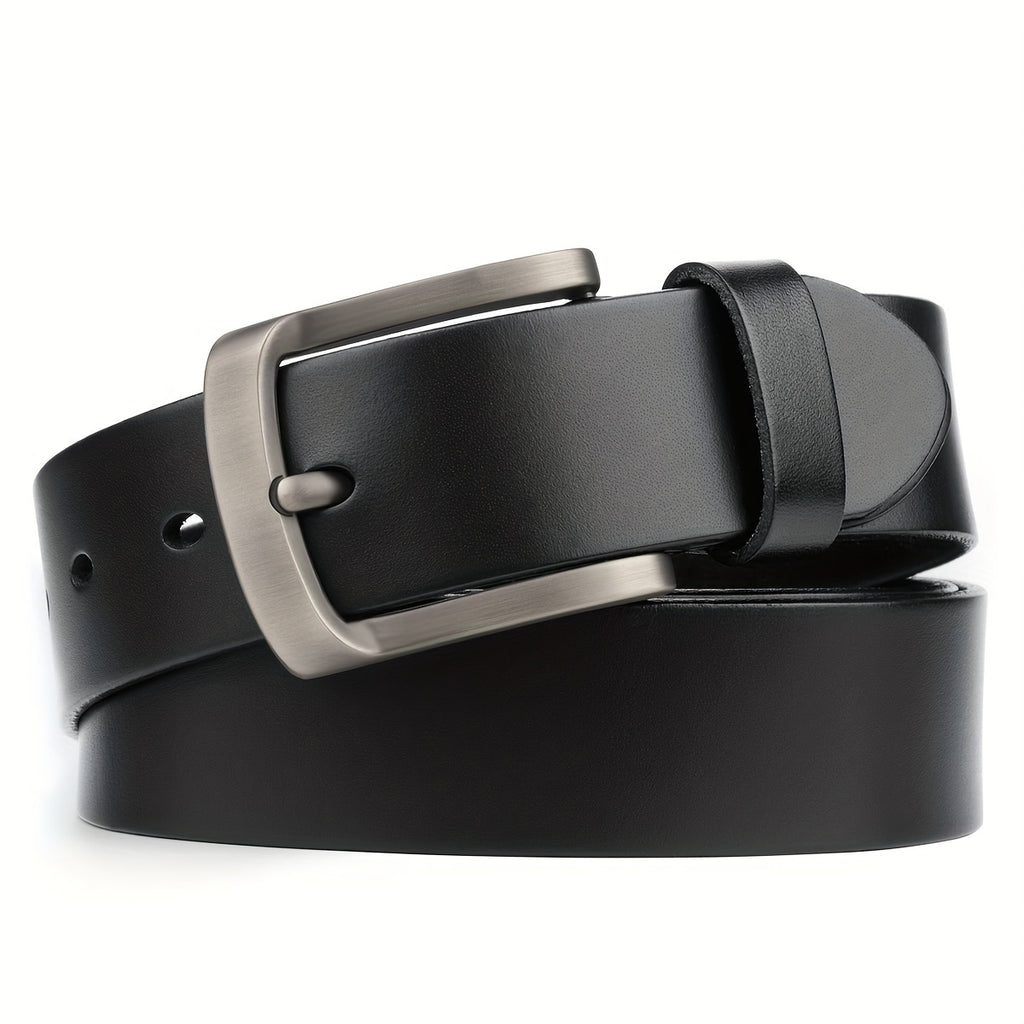 Men Cowhide Genuine Leather Prong Buckle Belt For Men