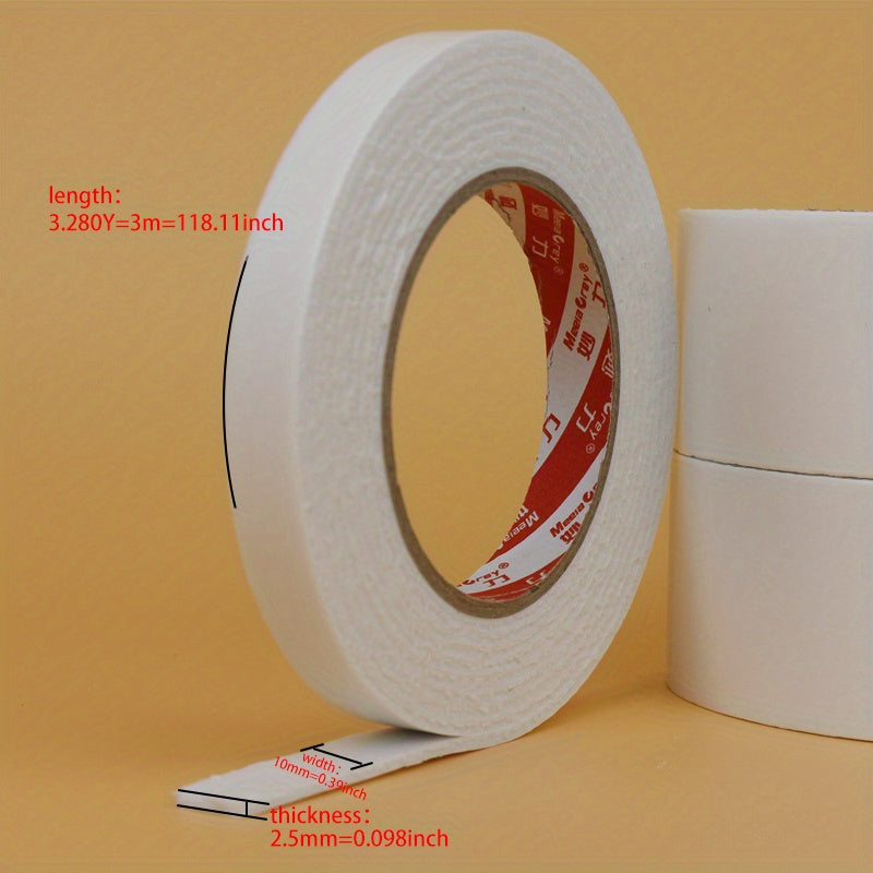 4 Rolls of Ultra-Strong Double-Sided Foam Tape - Mounting Tape for Home, Office, and Industrial Use - Heavy-Duty Foam Sponge Adhesive for Secure Bonding and Holding