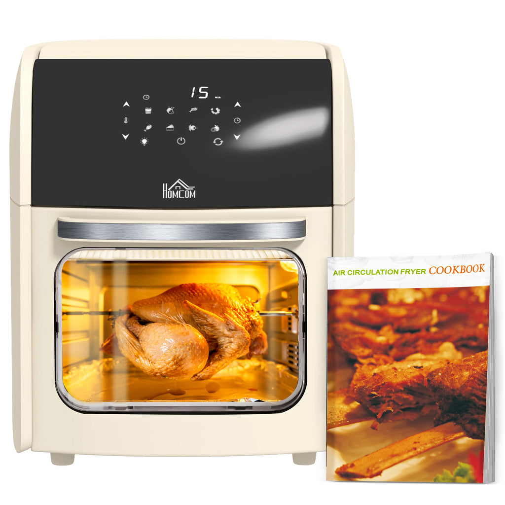 DodiOnline Digital Air Fryer with 8 Preset Modes, Rapid Air Circulation, 12L Air Fryer Oven with Memory Function, 1800W, Cream