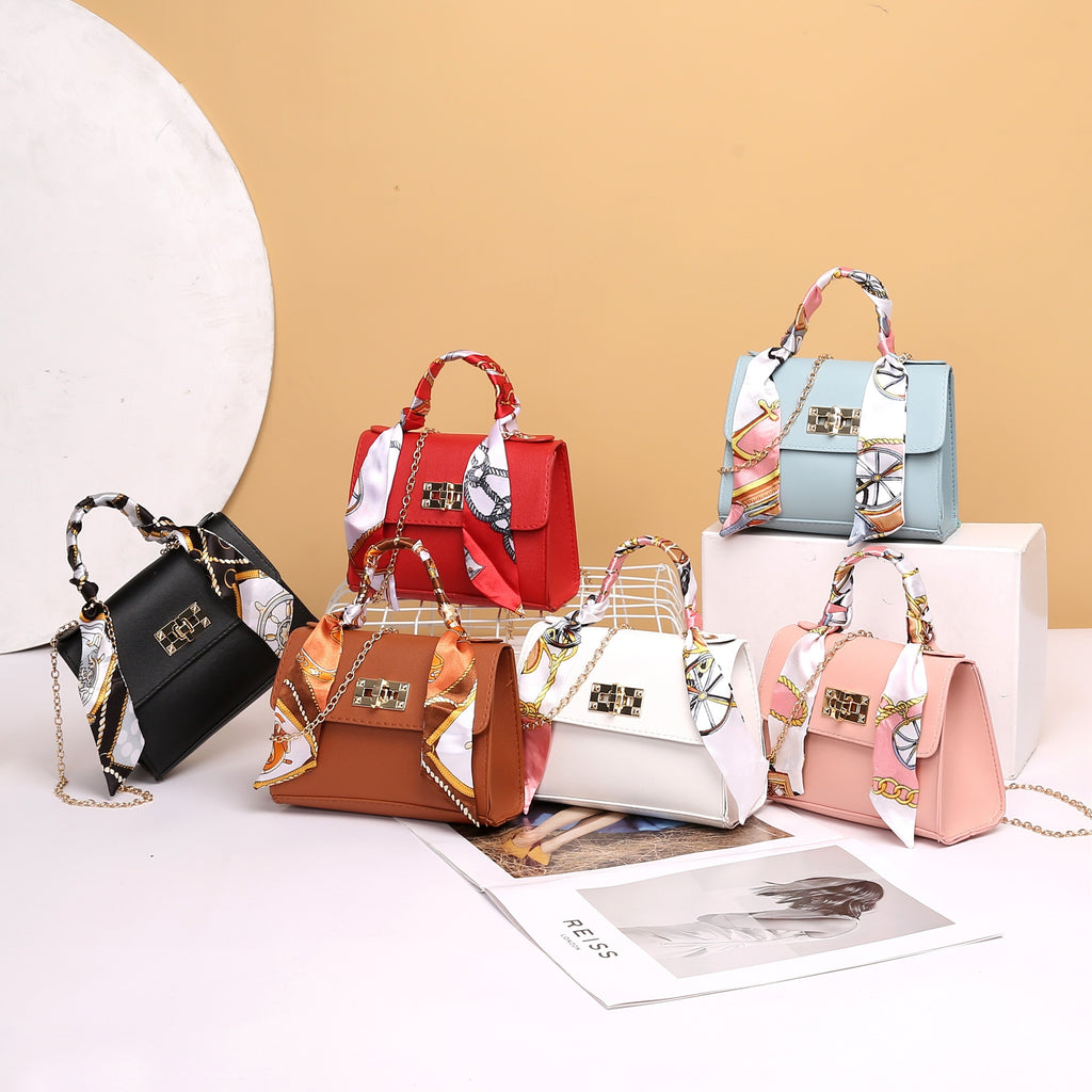 Elegant Faux Leather Crossbody Mini Bag - Secure Turn-Lock, Removable Strap, Versatile Top Handle in Solid Color