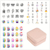 DIY Charm Bracelet Making Kit for Girls - Cute Silvery-Plated Zinc Alloy Beads with Pink Faux Leather Gift Box