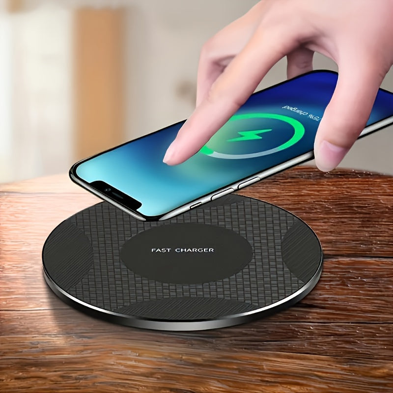 10W Fast Wireless Charger, Compatible with iPhone 16/15/14/13/12/11/8 Series, S23/S22/S21/S20/S10/S9/S8/S7/S6 Series, Note 10/9/8/5 Series, Slim Design for Bedside & Office Desk, Free Cable Included