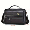 Men's Vintage Faux Leather Shoulder Bag - Adjustable Strap, Casual Business Crossbody for Daily Commute