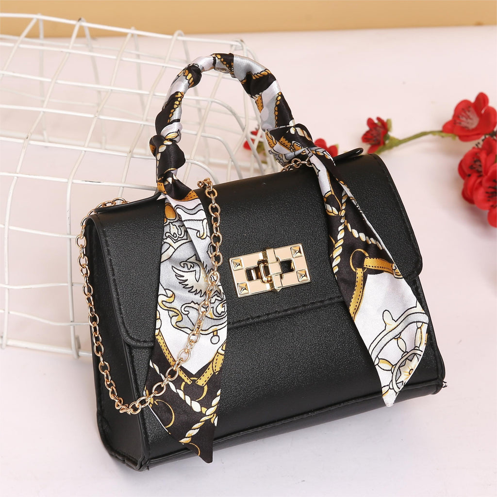 Elegant Faux Leather Crossbody Mini Bag - Secure Turn-Lock, Removable Strap, Versatile Top Handle in Solid Color