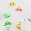 10PCS Multiple Colour triangle transparent file edge clip metal firm office school supplies