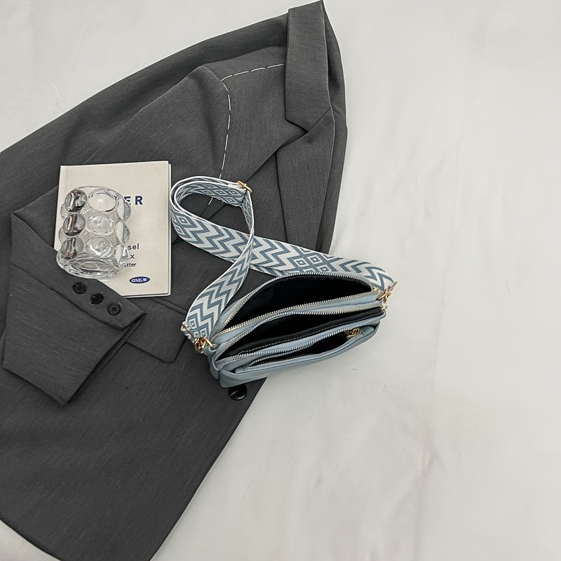 Stylish Square Purse - Women's PU Leather Crossbody Handbag with Wide Strap and Solid Color Design - Perfect for Daily Use and Travel